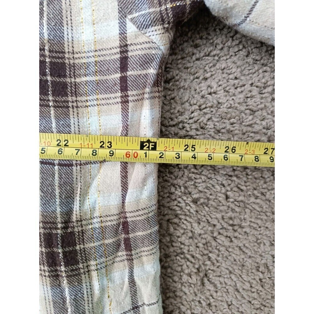 Jnco Hoodie Women's Size XL Plaid Fleece Button Up Long Sleeve - Picture 5 of 6